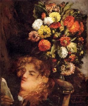 古斯塔夫 庫爾貝 Head Of A Woman With Flowers 古斯塔夫 庫爾貝 Head Of A Woman With Flowers